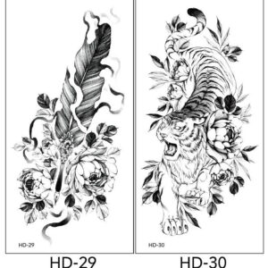2 stuk XL Tattoo Sticker Gezicht Hand Mooie Body Art Nep Tatoo Tijdelijke Waterdichte Taty model HD2930
