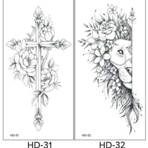 2 stuk XL Tattoo Sticker Gezicht Hand Mooie Body Art Nep Tatoo Tijdelijke Waterdichte Taty model HD3132