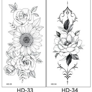 2 stuk XL Tattoo Sticker Gezicht Hand Mooie Body Art Nep Tatoo Tijdelijke Waterdichte Taty model HD3334