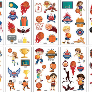 10 stuk Tattoo Sticker Gezicht Hand Cartoon Nep Tatoo Tijdelijke Waterdichte Taty model LQ Basketball