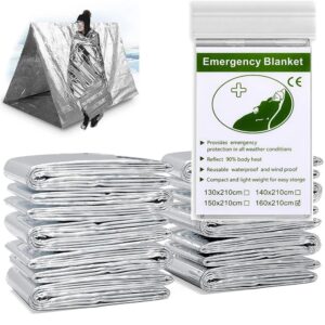 10 stuk 160x210cm Nooddeken Outdoor Survive EHBO Militaire Outdoor Survive Rescue Kit Winddichte folie Thermische deken voor kamperen Hiki