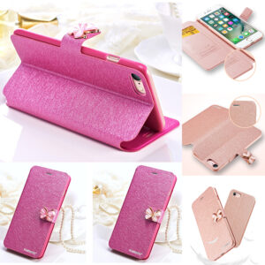 iphone 7 plus Luxe Case Hoes Cover Hoesje zijde Roserood