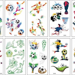 10 stuk Tattoo Sticker Gezicht Hand Cartoon Nep Tatoo Tijdelijke Waterdichte Taty model ZW voetbal football