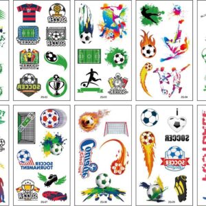 10 stuk Tattoo Sticker Gezicht Hand Cartoon Nep Tatoo Tijdelijke Waterdichte Taty model ZQ 2 voetbal